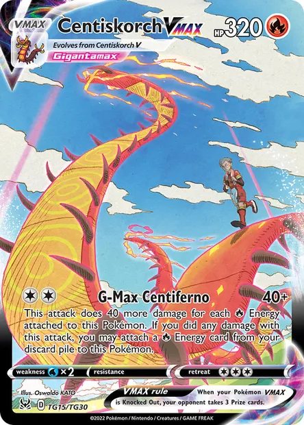 Centiskorch VMAX, Pokémon card LOR TG15 — Lost Origin set