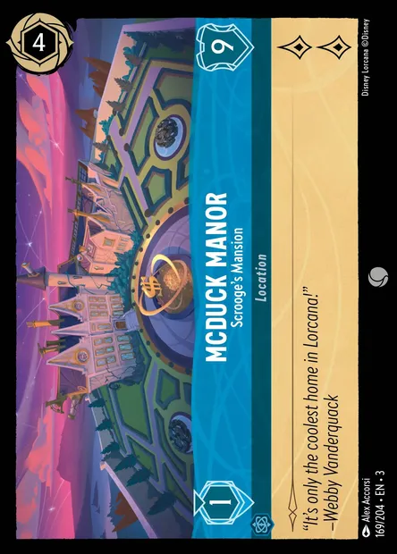 McDuck Manor - Scrooge's Mansion, Disney Lorcana card CH3-169 — Into the Inklands set
