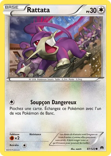 Rattata, carte Pokémon BKP 87 — extension Rupture Turbo