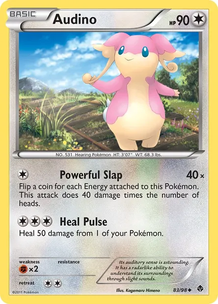 Audino, Pokémon card EPO 83 — Emerging Powers set