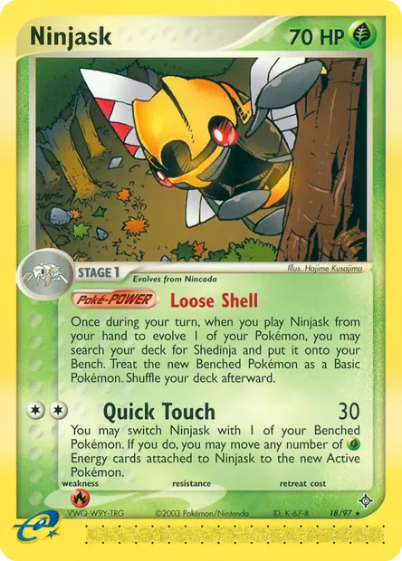 Ninjask, Pokémon card DR 18 — Dragon set