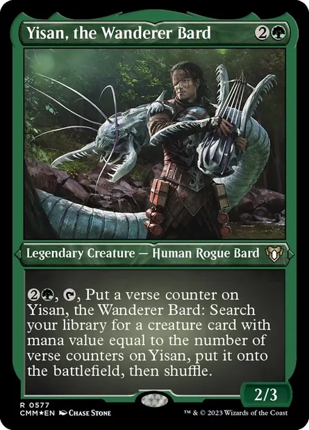 Yisan, the Wanderer Bard, Magic card CMM 577 — Commander Masters set