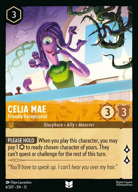 Celia Mae - Friendly Receptionist, Disney Lorcana card CH13-006 — Attack of the Vine! set