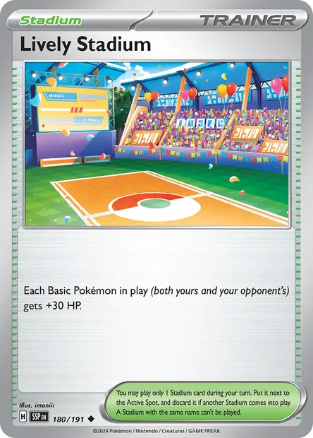 Lively Stadium, Pokémon card SSP 180 — Surging Sparks set