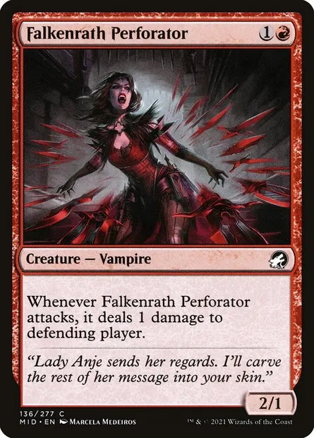 Falkenrath Perforator, Magic card MID 136 — Innistrad: Midnight Hunt set