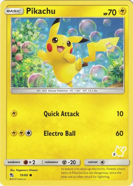Pikachu, Pokémon card BA20 019p-2 — Battle Academy 2020 set