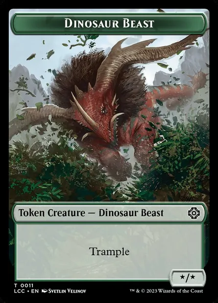Dinosaur Beast, Magic card TLCC 11 — The Lost Caverns of Ixalan Commander Tokens set