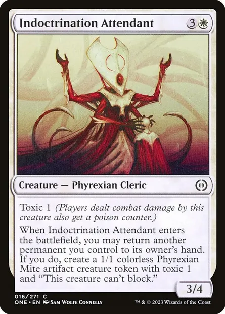 Indoctrination Attendant, Magic card ONE 16 — Phyrexia: All Will Be One set