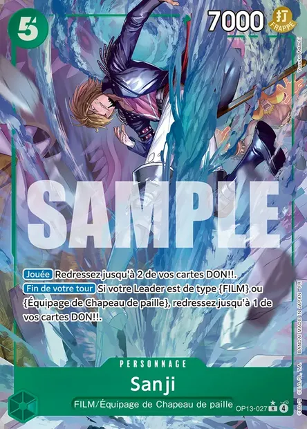 Sanji, carte One Piece OP13-027 — extension SUCCESSEURS