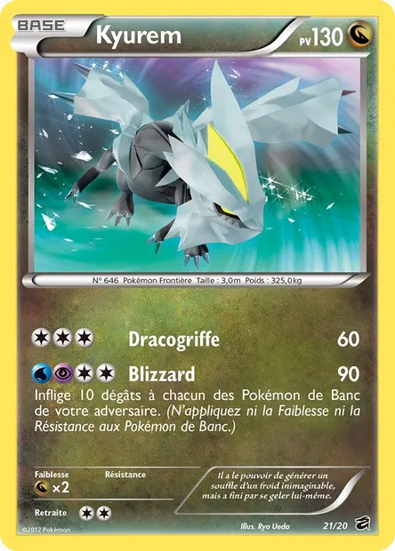 Kyurem, carte Pokémon DRV 21 — extension Coffre des Dragons
