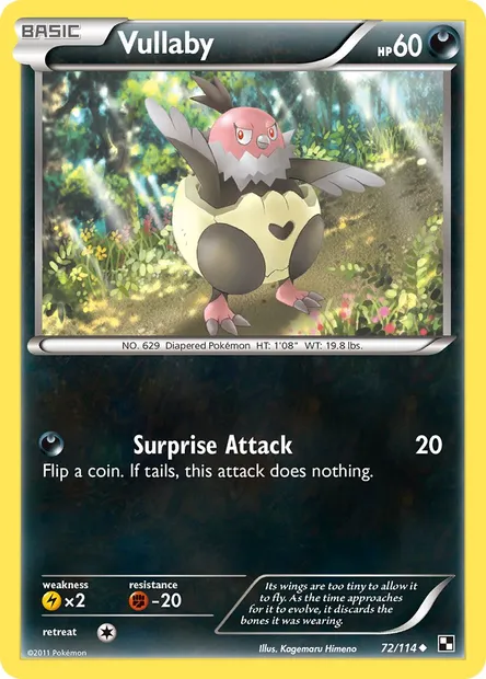 Vullaby, Pokémon card BLW 72 — Black & White set