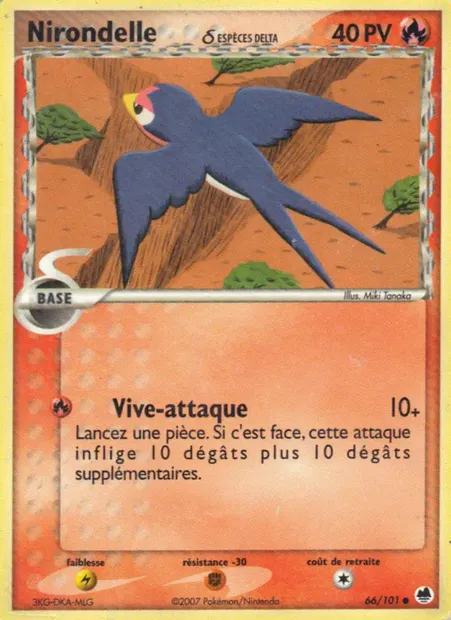 Nirondelle δ, carte Pokémon DF 66 — extension EX Île des Dragons