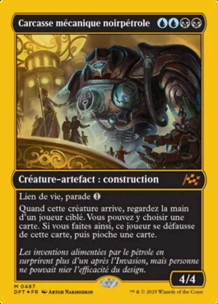 Carcasse mécanique noirpétrole, carte Magic DFT 487 — extension Aetherdrift