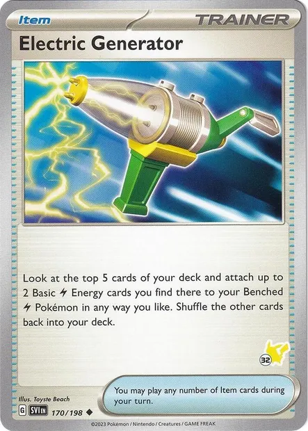 Générateur Électrique, carte Pokémon BA24 170-32 — extension Battle Academy 2024
