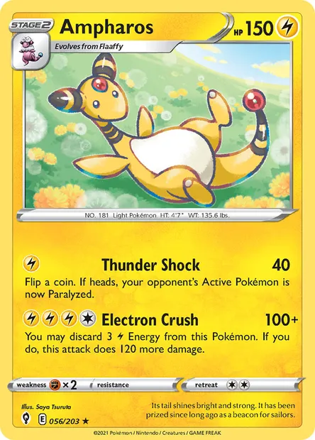 Ampharos, Pokémon card EVS 56 — Evolving Skies set