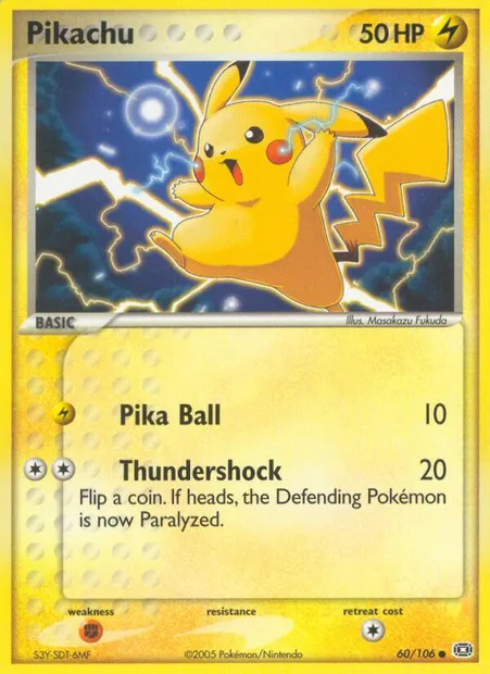 Pikachu, Pokémon card EM 60 — Emerald set