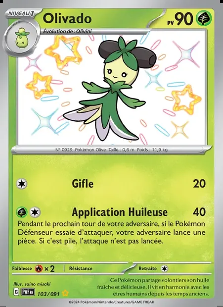Olivado, carte Pokémon PAF 103 — extension Destinées de Paldea