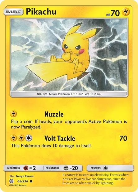 Pikachu, Pokémon card CEC 66 — Cosmic Eclipse set