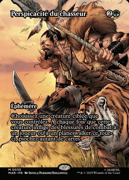 Perspicacité du chasseur, carte Magic MAR 35 — extension Marvel Universe