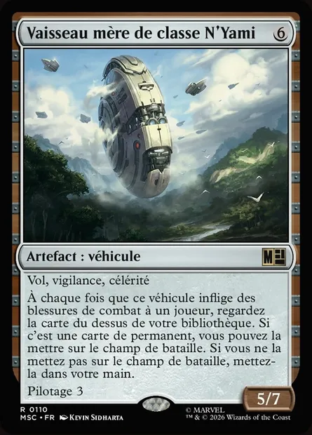 Vaisseau mère de classe N'Yami, carte Magic MSC 110 — extension Marvel Super Heroes Commander