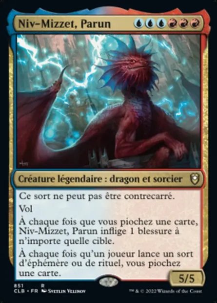 Niv-Mizzet, Parun, carte Magic CLB 851 — extension Commander Légendes : la bataille de la Porte de Baldur