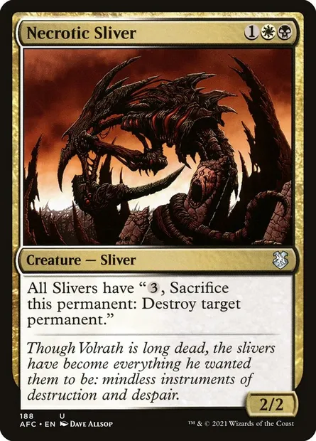 Necrotic Sliver, Magic card AFC 188 — Forgotten Realms Commander set