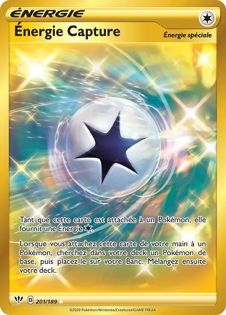 Énergie Capture, carte Pokémon DAA 201 — extension Ténèbres Embrasées