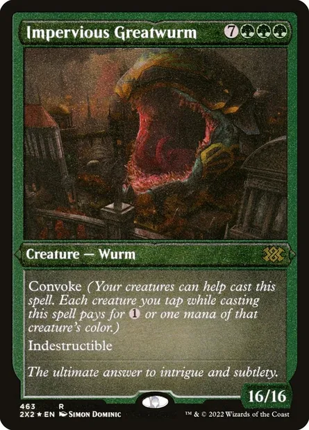 Impervious Greatwurm, Magic card 2X2 463 — Double Masters 2022 set