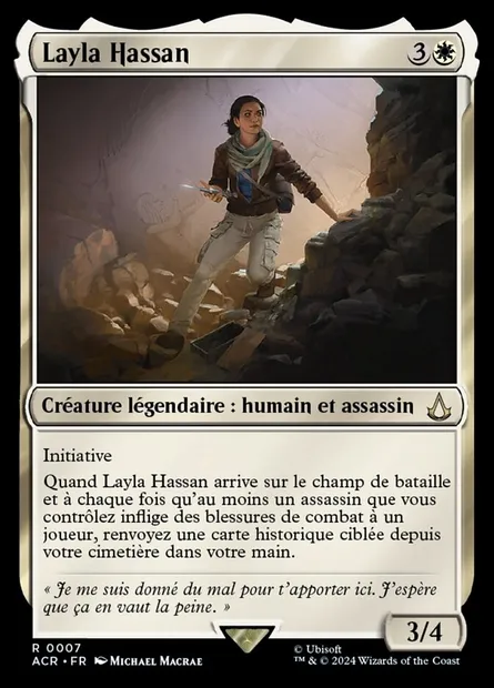 Layla Hassan, carte Magic ACR 7 — extension Assassin's Creed