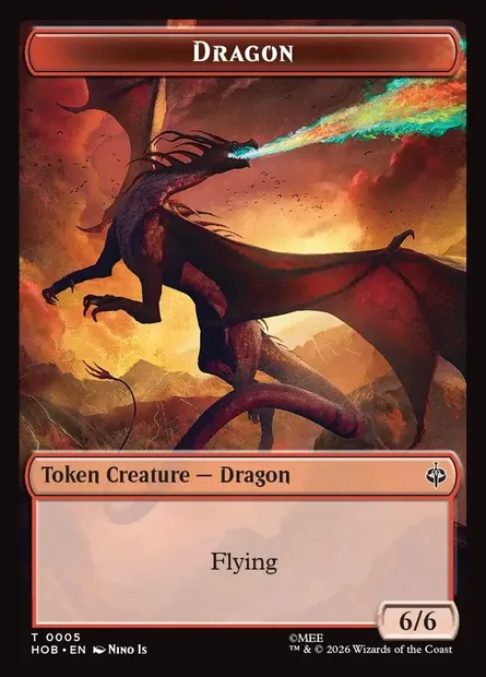 Dragon, carte Magic THOB 5 — extension The Hobbit Tokens