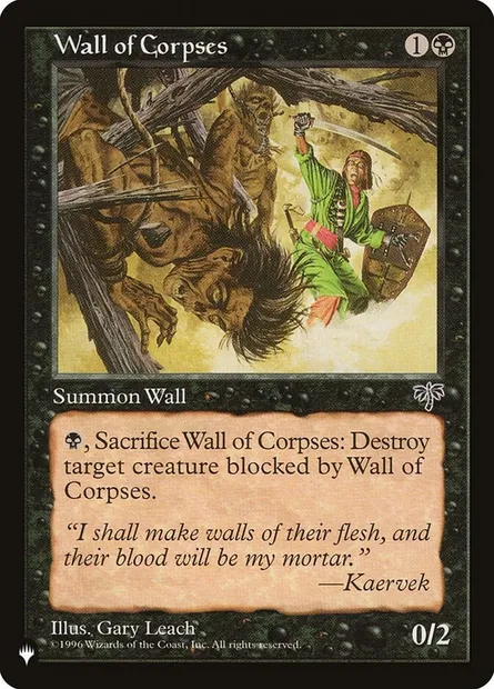 Mur de cadavres, carte Magic PLST MIR-151 — extension The List