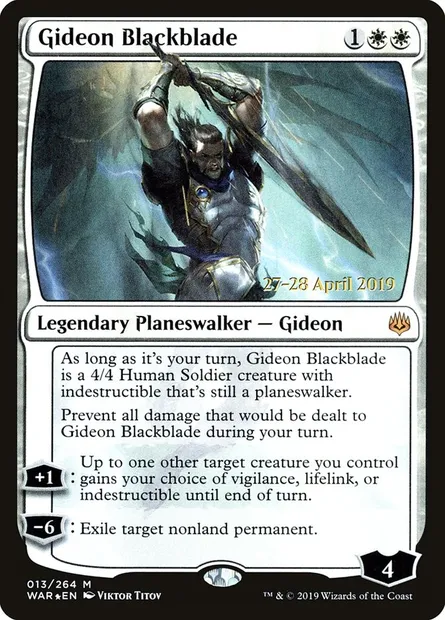 Gideon Blackblade, Magic card PWAR 13s — War of the Spark Promos set