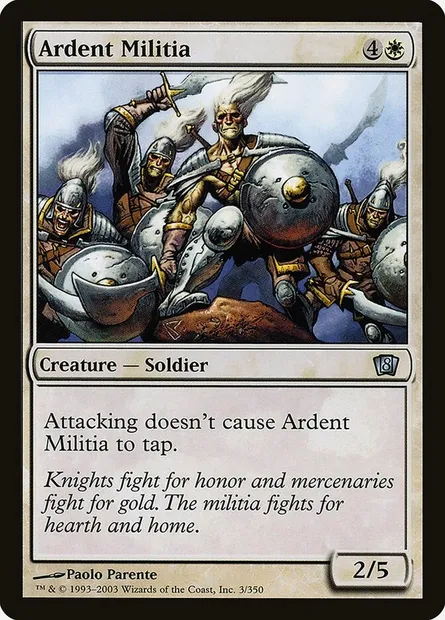 Ardent Militia, Magic card 8ED 3★ — Eighth Edition set
