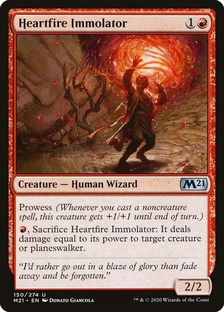 Heartfire Immolator, Magic card M21 150 — Core Set 2021 set