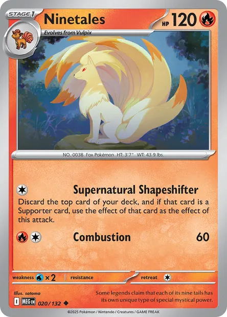 Ninetales, Pokémon card MEG 020 — Mega Evolution set