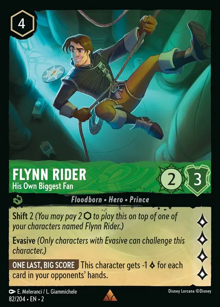 Flynn Rider - His Own Biggest Fan, Disney Lorcana card CH2-082 — Rise of the Floodborn set