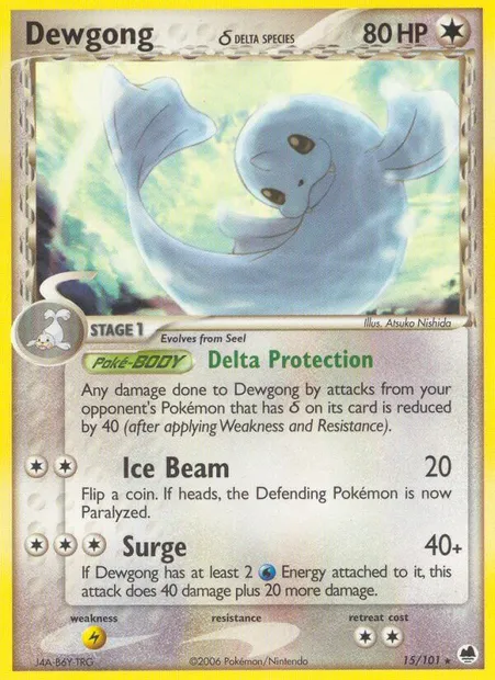 Dewgong δ, Pokémon card DF 15 — Dragon Frontiers set