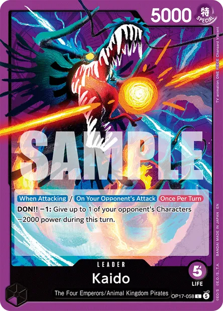 Kaido, One Piece card OP17-058 — THE WORLD’S STRONGEST WARRIORS set