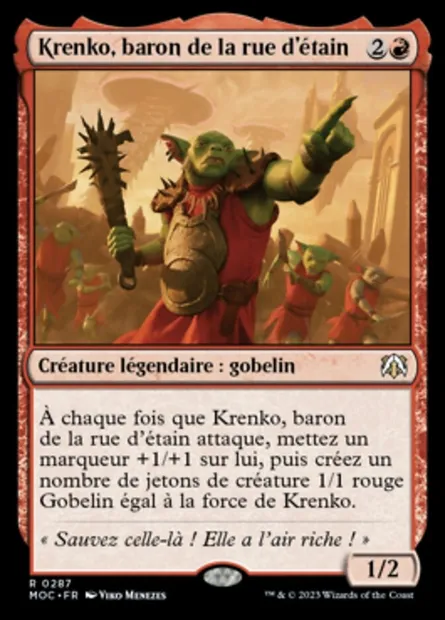 Krenko, baron de la rue d'étain, carte Magic MOC 287 — extension March of the Machine Commander