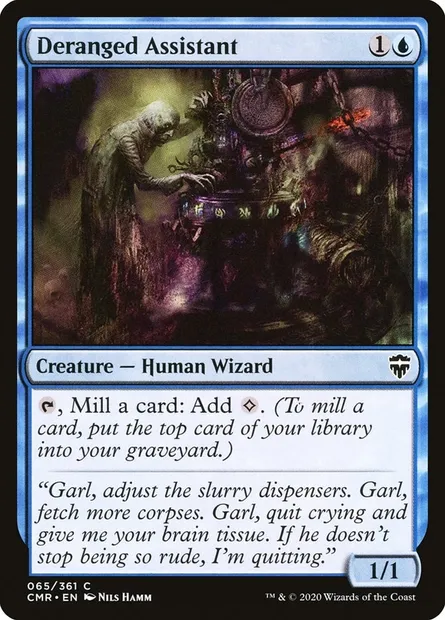 Deranged Assistant, Magic card CMR 65 — Commander Legends set