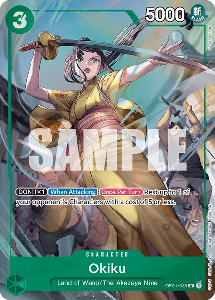 Okiku, One Piece card OP01-035 — ROMANCE DAWN set