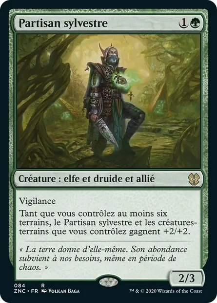 Partisan sylvestre, carte Magic ZNC 84 — extension Zendikar Rising Commander