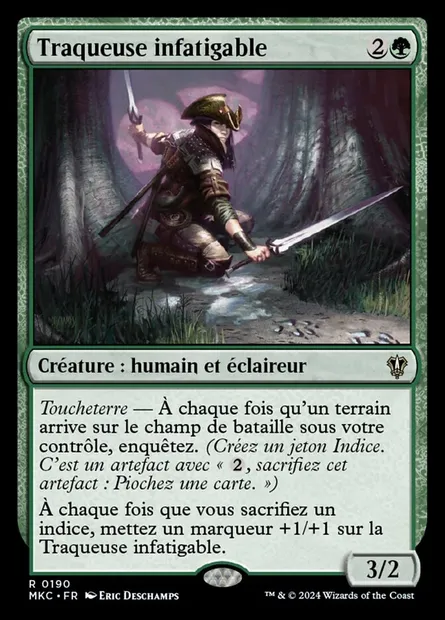 Traqueuse infatigable, carte Magic MKC 190 — extension Murders at Karlov Manor Commander
