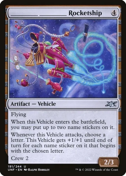 _____ _____ Rocketship, carte Magic UNF 191 — extension Unfinity