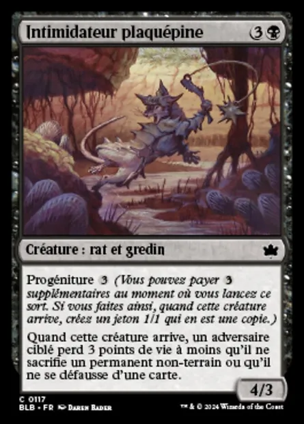Intimidateur plaquépine, carte Magic BLB 117 — extension Bloomburrow