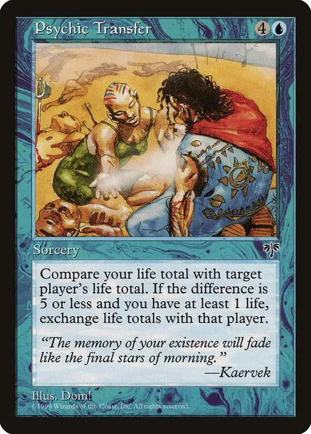 Psychic Transfer, Magic card MIR 85 — Mirage set