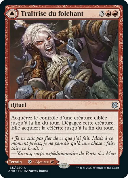 Traîtrise du folchant // Ruines du folchant, carte Magic ZNR 165 — extension Renaissance de Zendikar