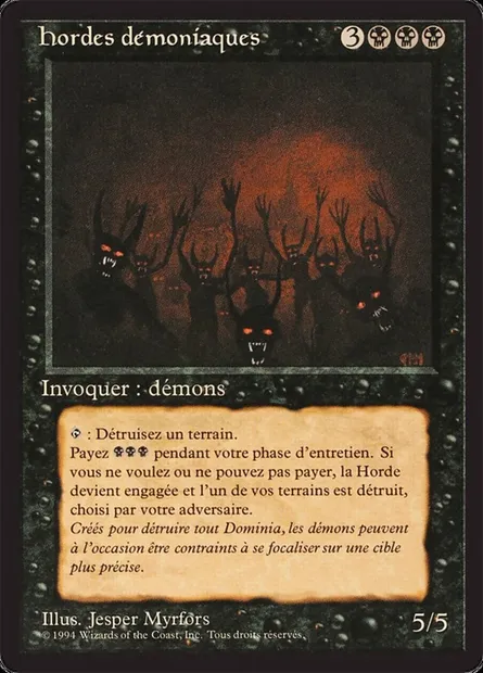 Demonic Hordes, Magic card FBB 104 — Foreign Black Border set