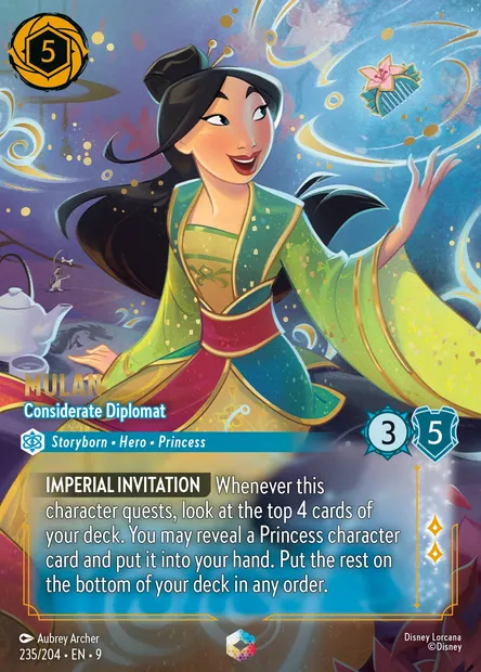 Mulan - Considerate Diplomat, Disney Lorcana card CH9-235 — Fabled set