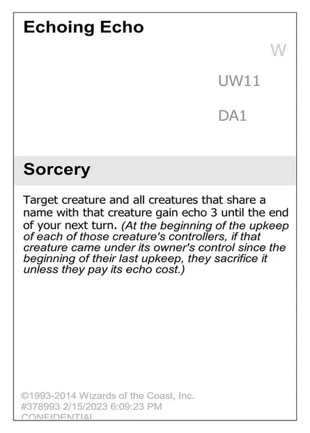 Echoing Echo, Magic card UNK UW11 — Unknown Event set